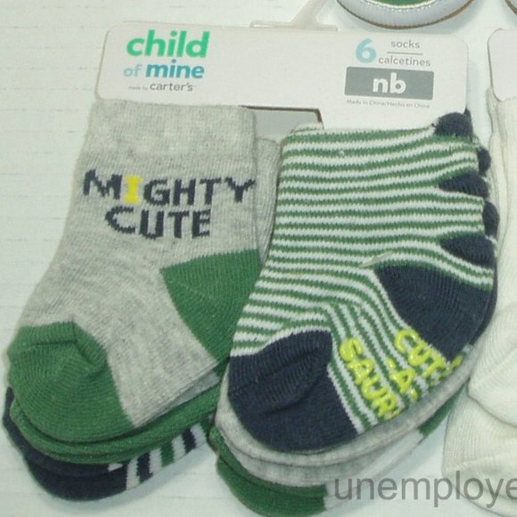 Baby Boys Socks Shoes Dinosaur 11 Items Lot Mighty Cute a Saurus NB - Picture 2 of 8